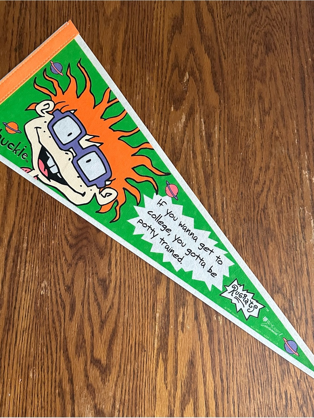 Vintage 1998 Rugrats Chuckie Finster Pennant - New Old Stock (NOS)